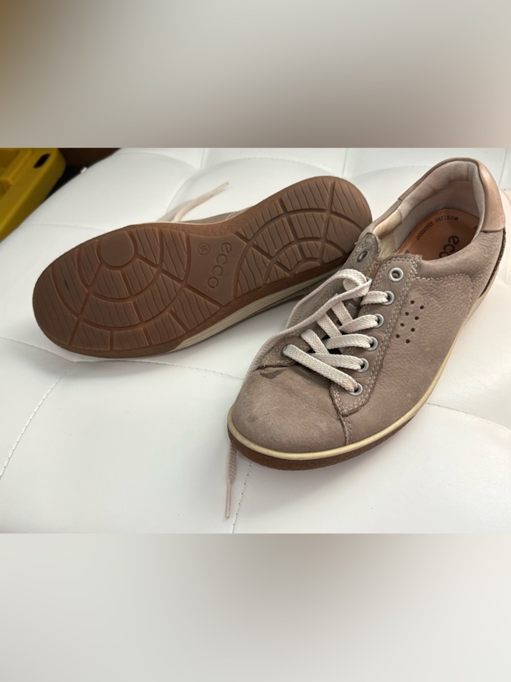 Ecco Taupe Suede Lace-Up Sneaker - Picture 2 of 4